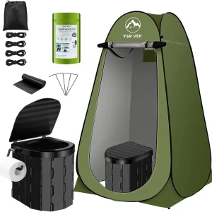 Portable Pop-Up Camping Toilet Tent with Shower