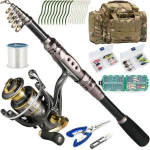 125-Piece Telescopic Fishing Rod and Reel Combo