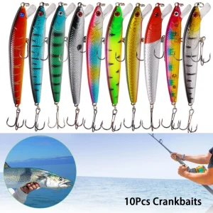 10 Pcs Fishing Lures Long Tail Minnow