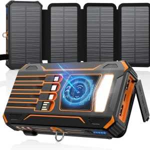 Solar Power Bank with Wireless Charging